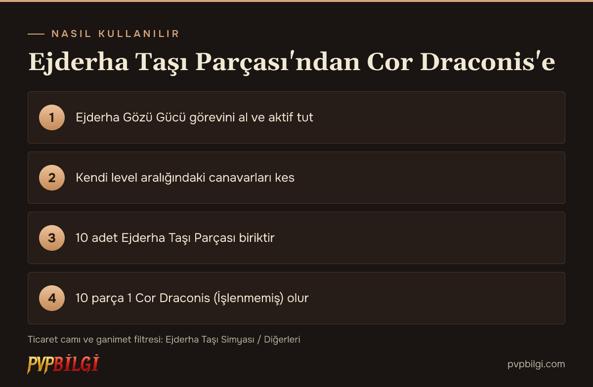 Ejderha Taşı Parçası nasıl kullanılır